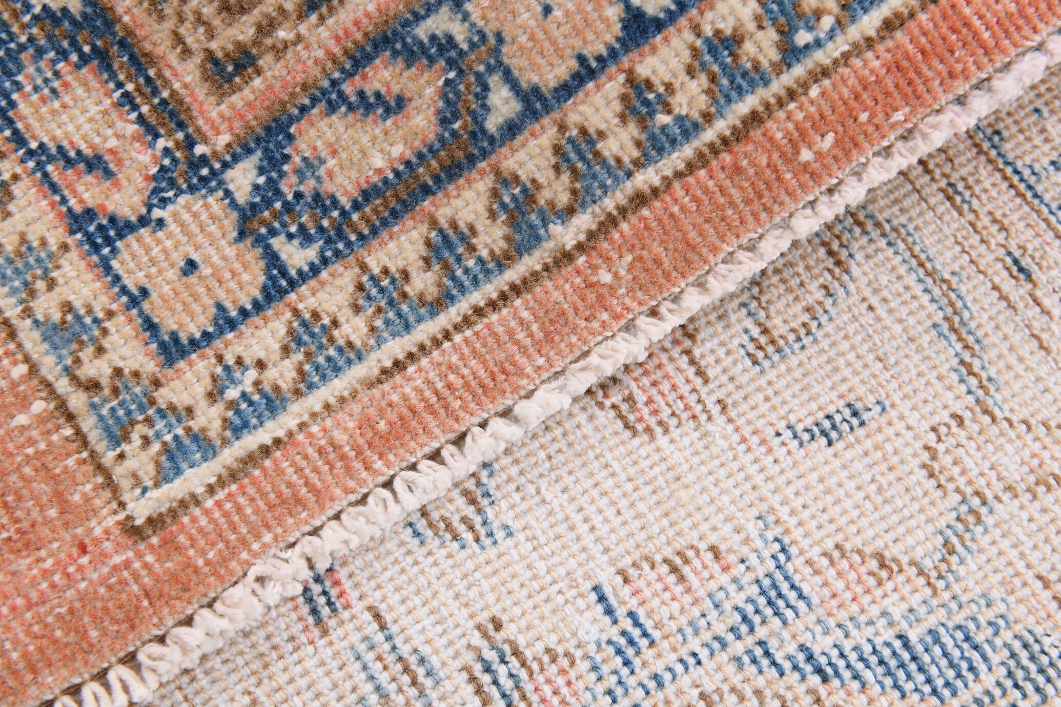 Tapis persan classique rose et bleu 9x12, 280x382 cm