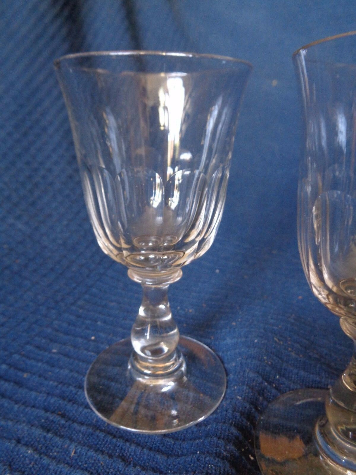 Lot de 2 verres ancien en cristal taille main