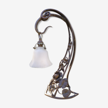 Art Nouveau lamp in wrought iron