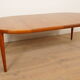 Vintage round dining table | Teak | Extendable | 120–220 cm