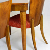Art Deco H-214 Dining Chairs by Jindrich Halabala for ÚP Závody, 1950s, Set of 4