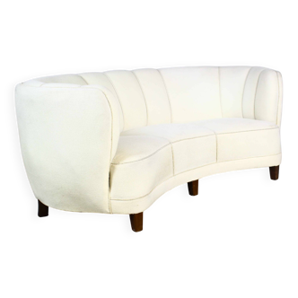 Art Deco Curved Banana Sofa, Denmark 1950s
