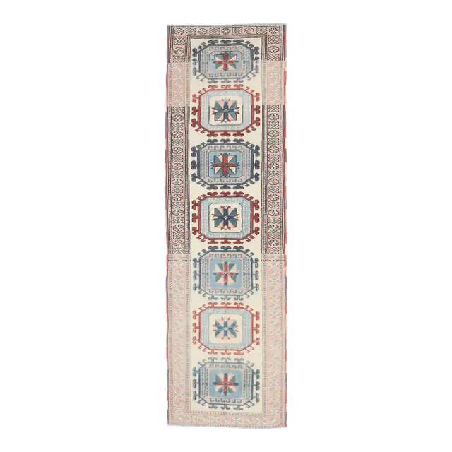 1970s Turkish Oushak Handmade Runner Rug 73x245