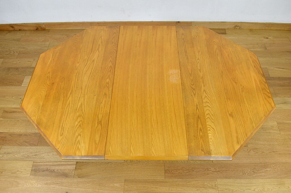 Table de repas en orme vintage Maison Regain, 1980
