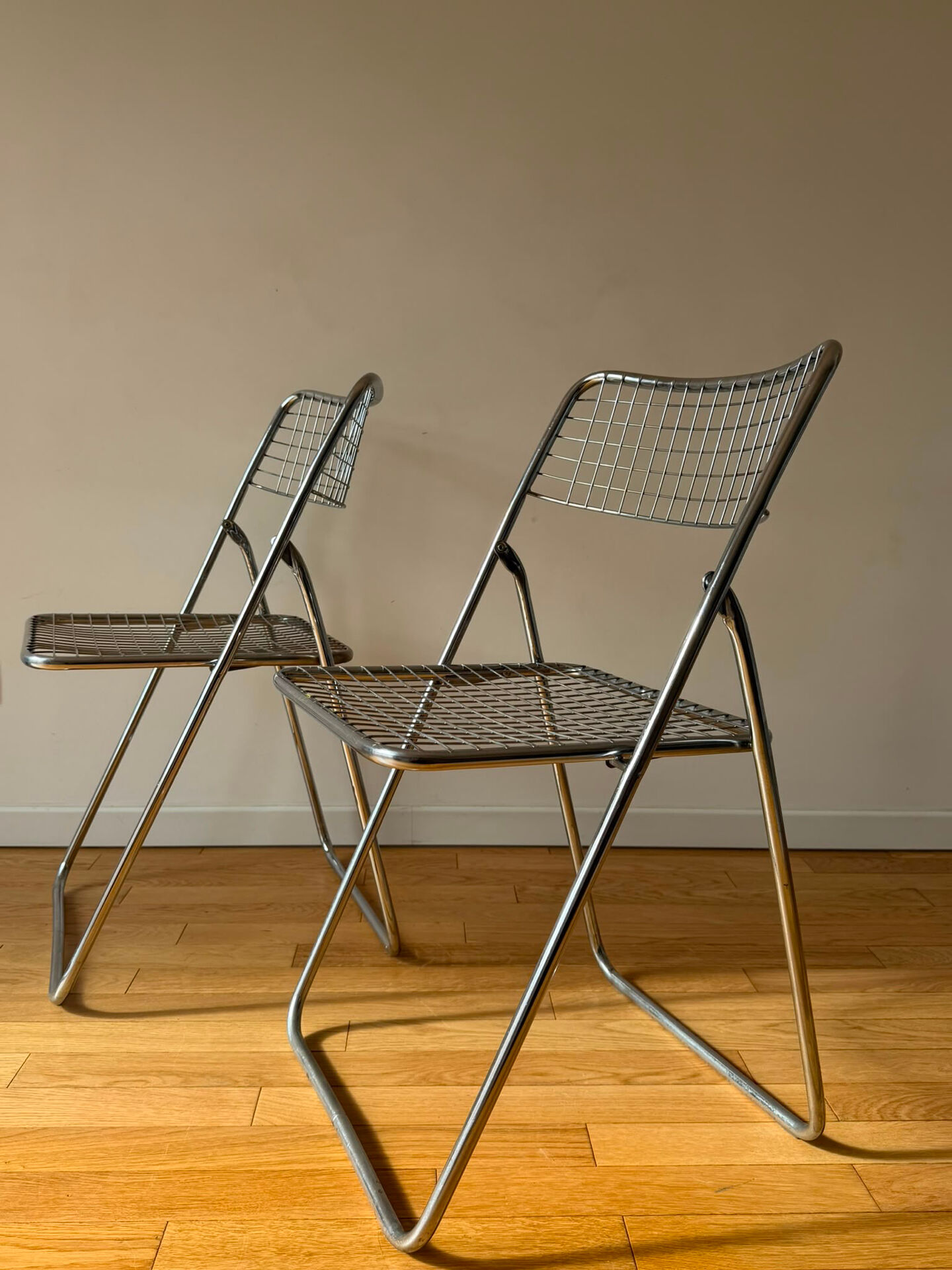 Lot 4 chaises pliantes vintage métallique