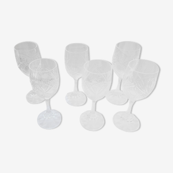 6 verres à eau en cristal Baccarat