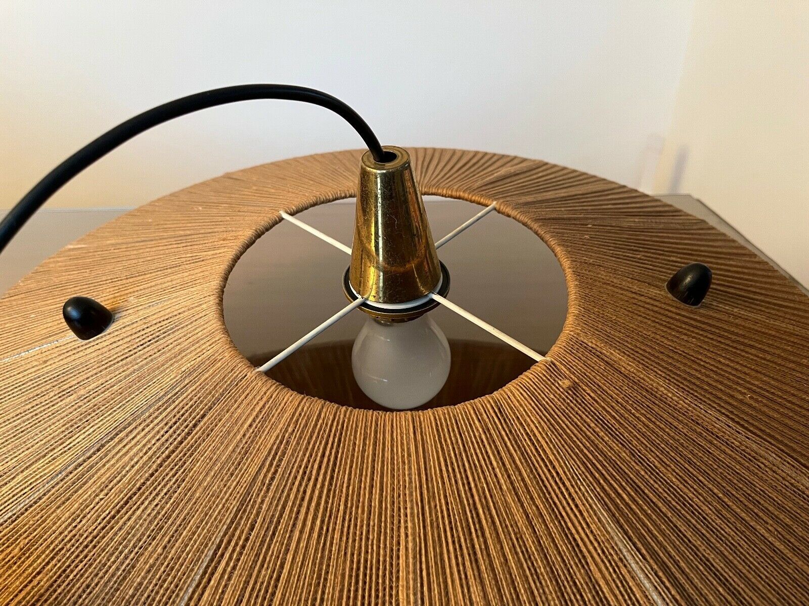 Scandinavian suspension in rope and teak - ufo - 60s 70s