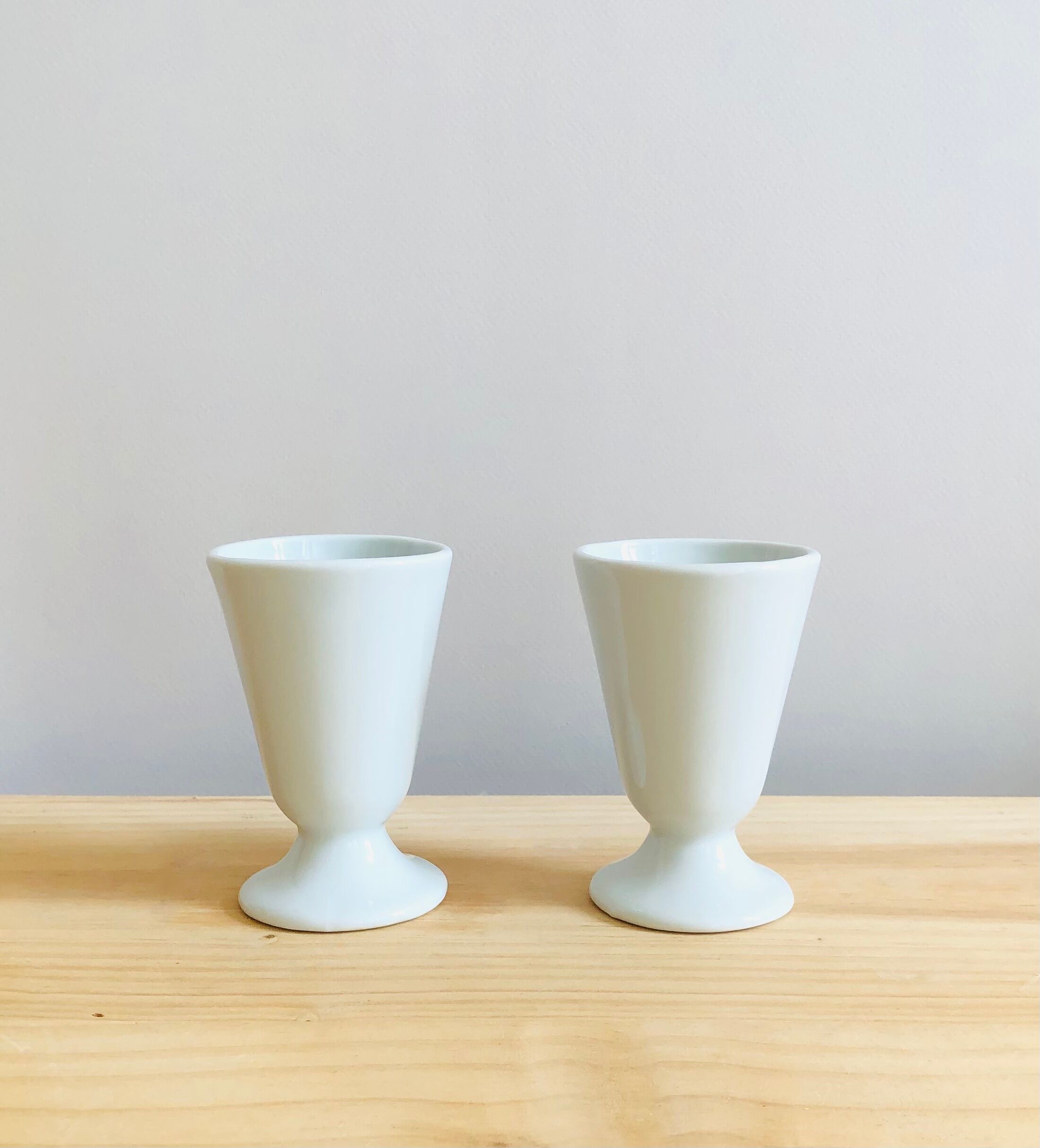 Pair of Limoges porcelain mazagrans