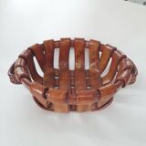 Braided ceramic bowl imitating leather
