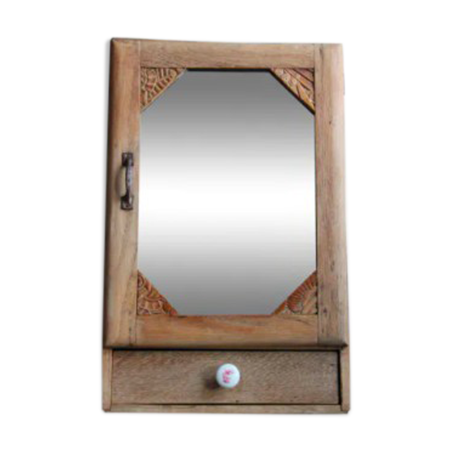 Small toilet furniture or pharmacy with art deco mirror