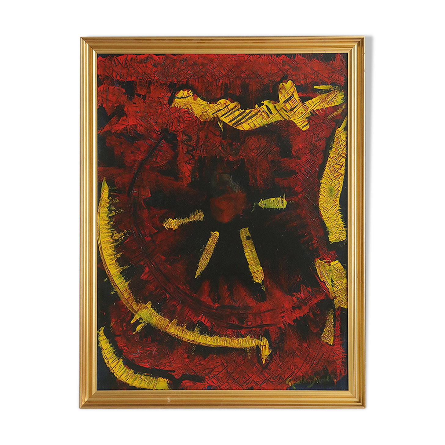 Roald Ditmer, Abstract Composition, oil paintings on canvas, 1999, framed