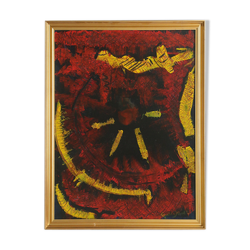 Roald Ditmer, Abstract Composition, oil paintings on canvas, 1999, framed