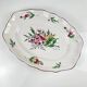 Oval flat dish with flat ends, Réverbère model by KG Lunéville, rose pattern.