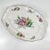 Oval flat dish with flat ends, Réverbère model by KG Lunéville, rose pattern.