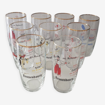 Lot 9 vintage beer glasses