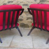 Pair of red scandinavian heater chairs