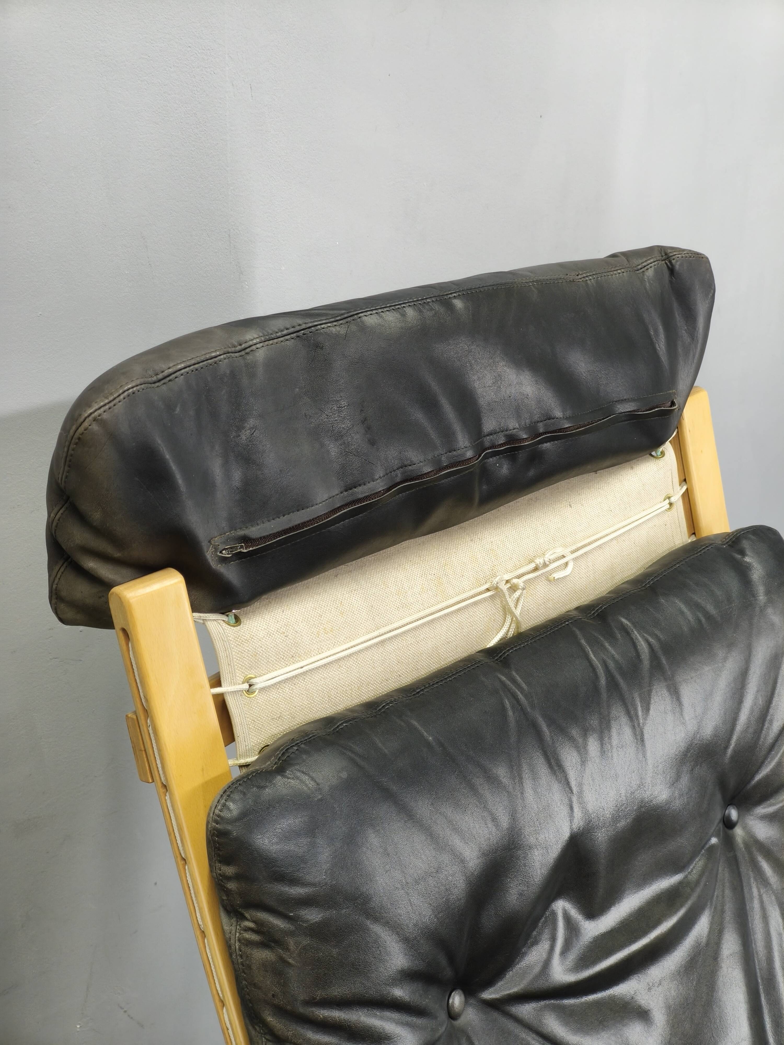 Ingmar Relling Siesta Lounge Chair in Leather, Norway, 1970s