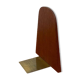 Mid-century Scandinavian bookends in teak and brass.