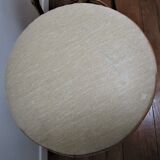 Pair of rattan bar stools and vintage bamboo