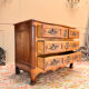 CURVED COMMODE IN WALNUT, PROVINCIAL WORK FROM THE LOUIS XV XVIII PERIOD