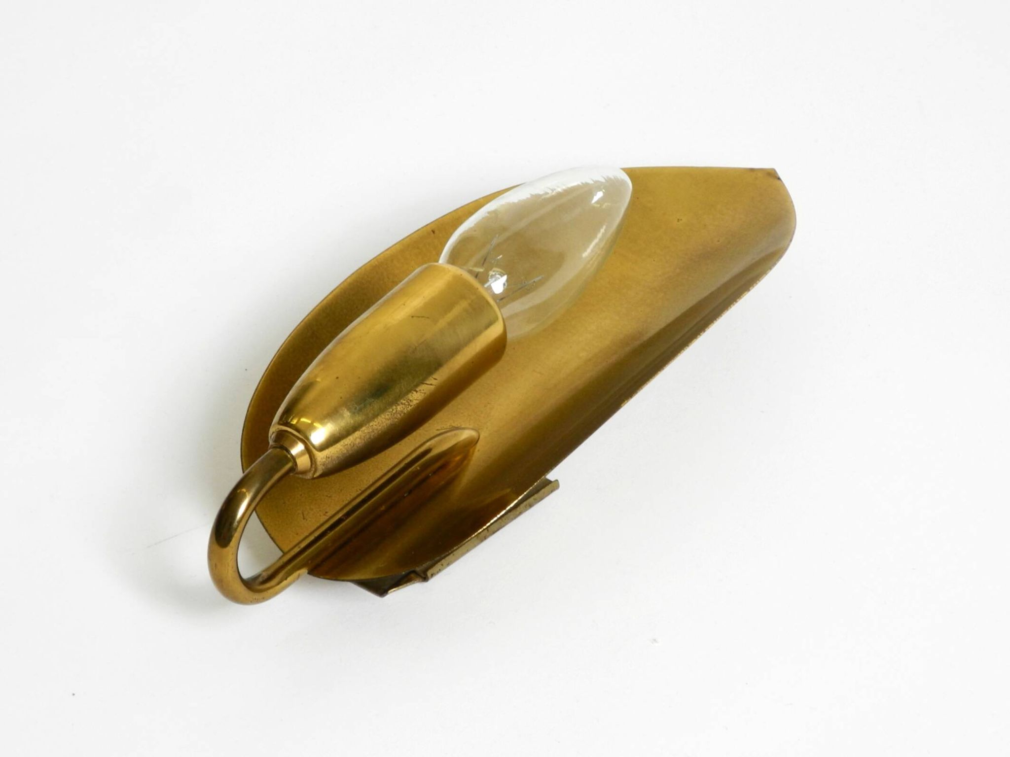 Beautiful original Mid Century Modern cone wall lamp made of brass