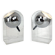 Pair of space age chrome plexiglass sphere table lamps from the 70s