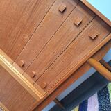 Enfilade vintage en teck, meuble secrétaire ancien, bar