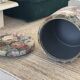 Pouf en velours 1970