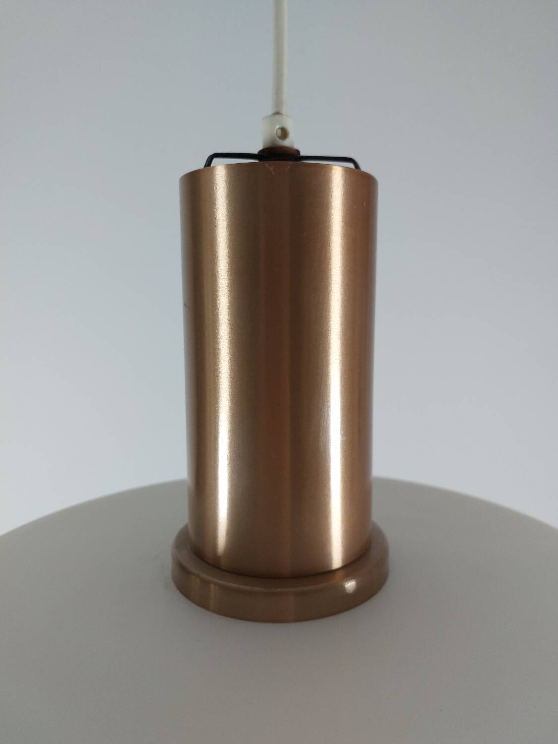 Vintage opal glass suspension in futuristic style, mid-century.