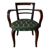 Art deco mahogany bridge armchair