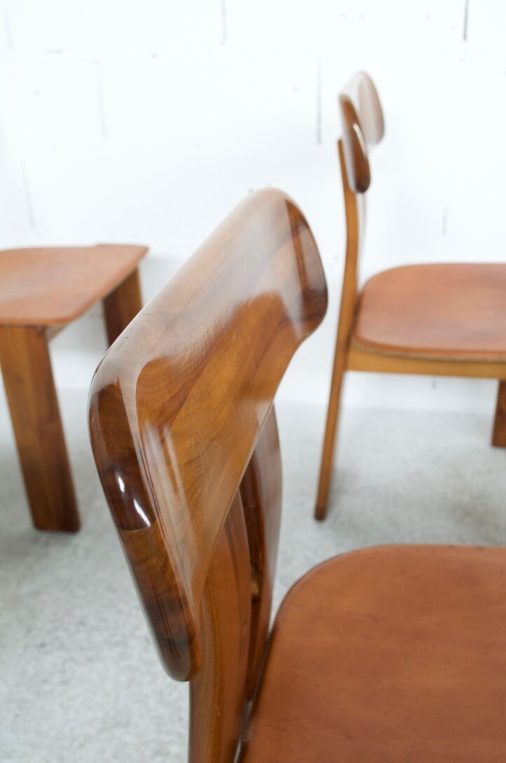 6 chairs natural leather walnut and beech sapporo 70 ' girgi mobili publisher