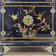 Cabinet d'affichage chinois vintage avec fleurs et oiseaux / Bohémien