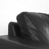 Black leather modern Conseta sofa by Friedrich Wilhelm Möller for COR