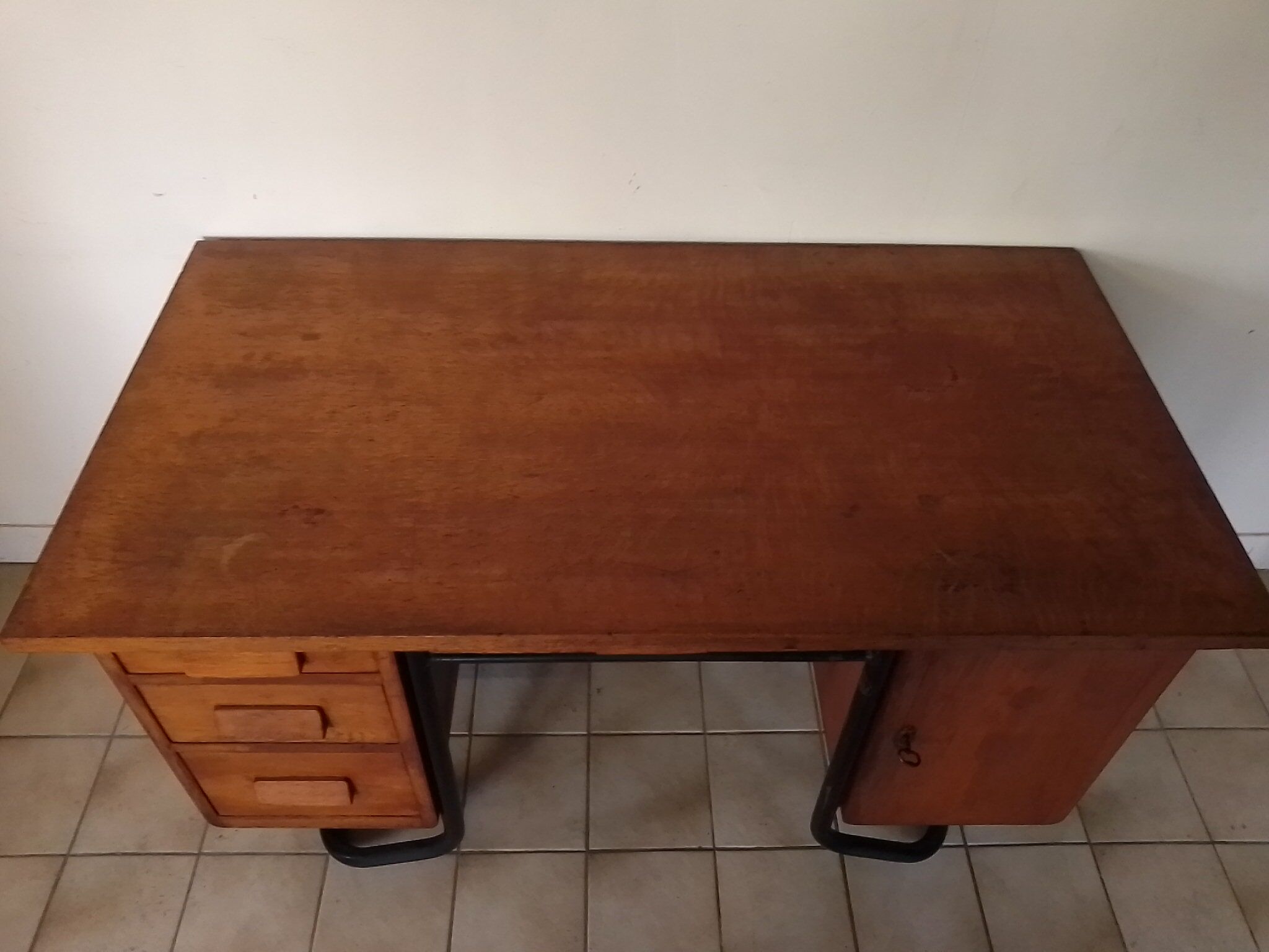 Vintage metal wooden desk and frame