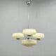 Chandelier Bauhaus Tchécoslovaquie années 1930 en verre opale et chrome.
