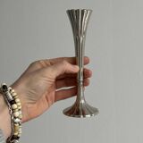 slender chrome metal candlestick