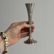 slender chrome metal candlestick