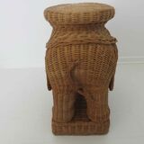 Side table elephant rattan or piece of sofa 60s 70s