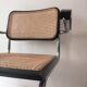 Cesca armchair with metal and wood armrest by Marcel Breuer
