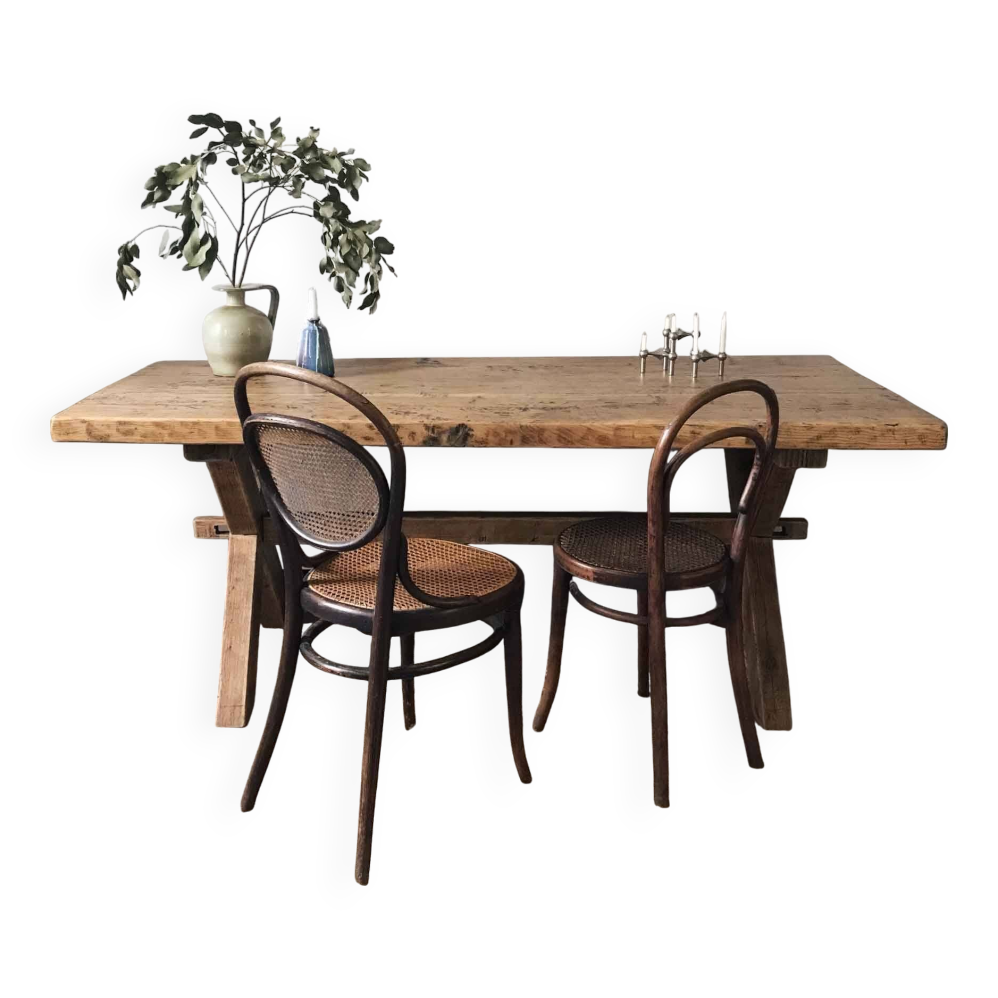 Solid wood farmhouse table
