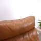 Vintage COR Swing armchair with ottoman, Reinhold Adolf, cognac leather