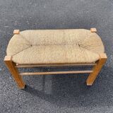 Vintage beech bench and country style straw