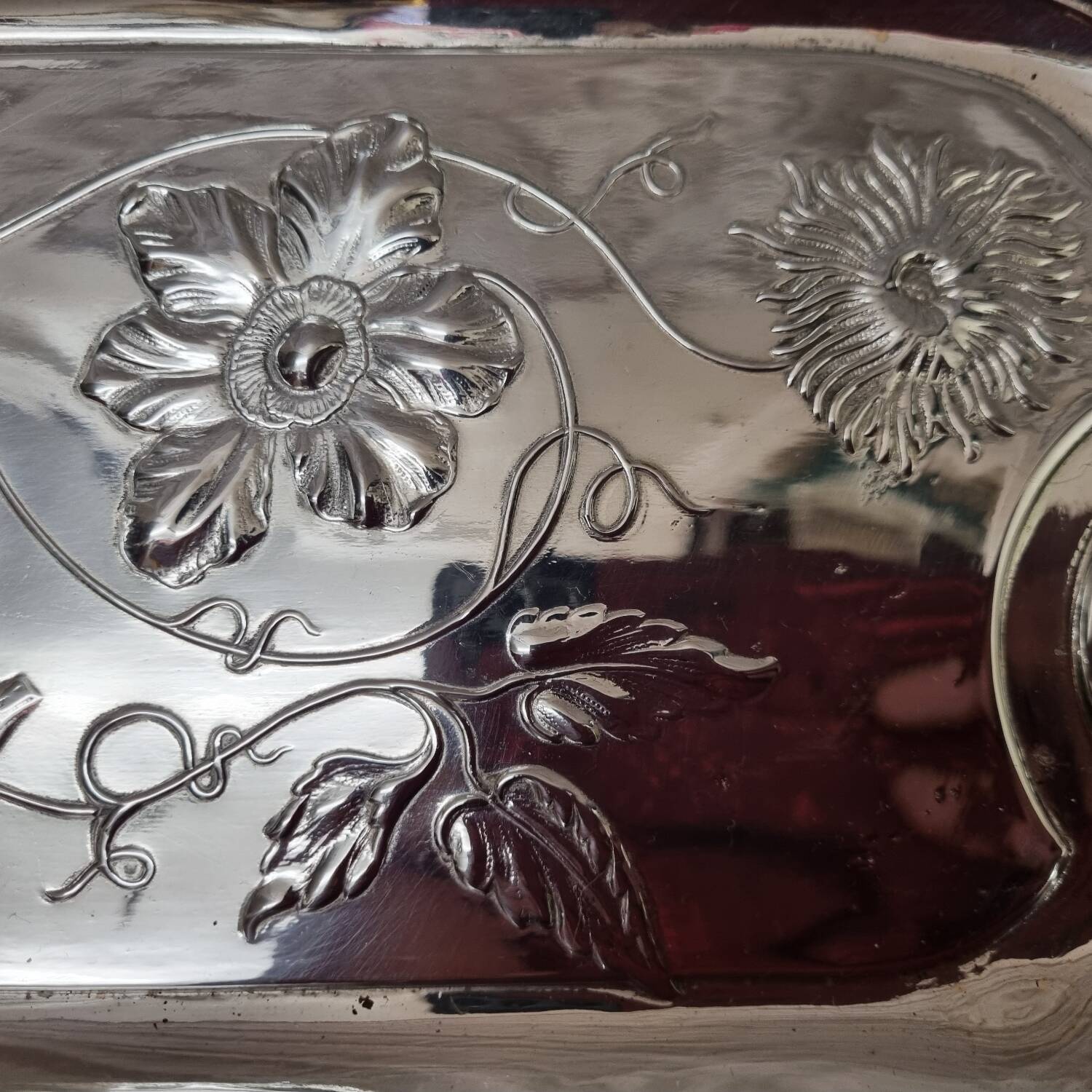 Plat argent, corbeille à fruits