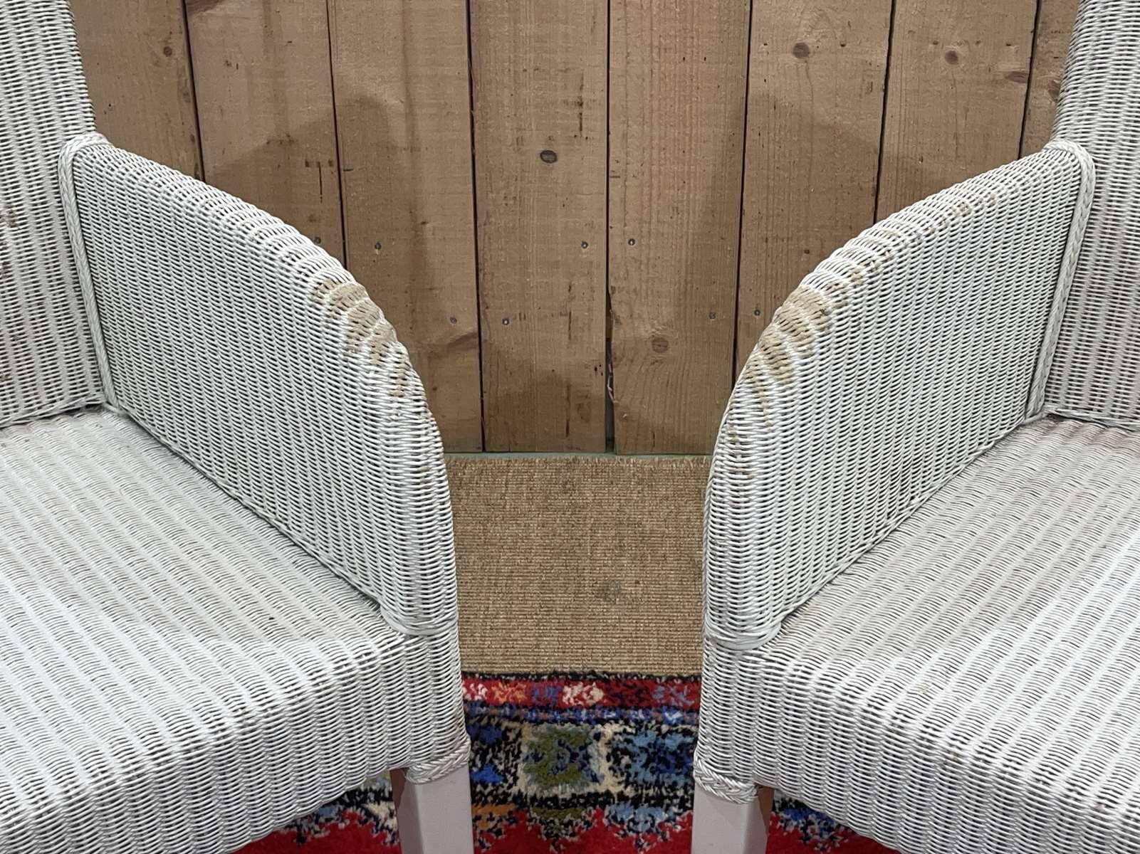 Pair of lloyd loom armchairs by vincent sheppard - work from the 2000s