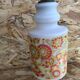 Old White Opaline Pendant Lamp + Yellow Orange Decor 70s Vintage