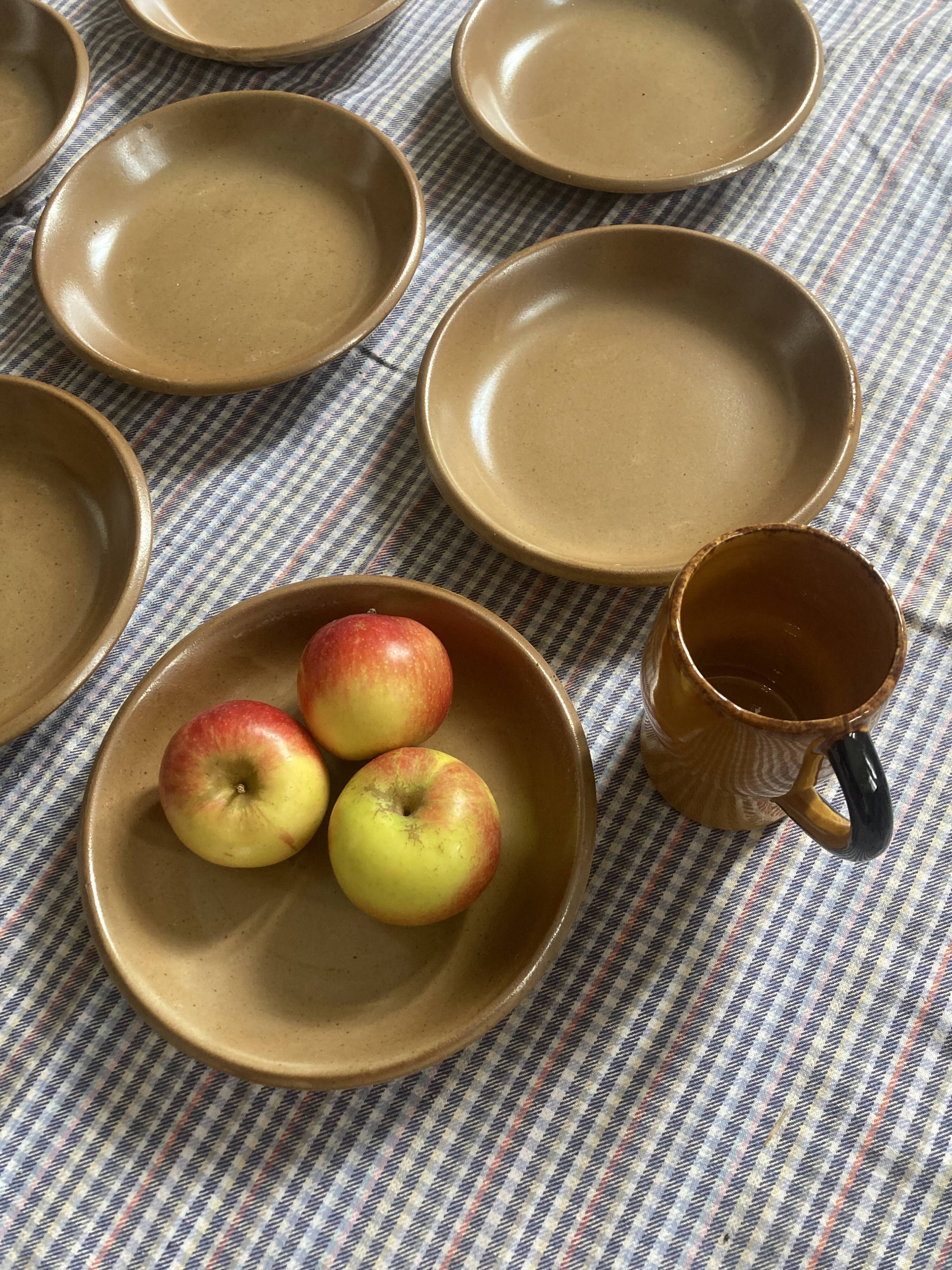 8 vintage hollow plates in Bern stoneware