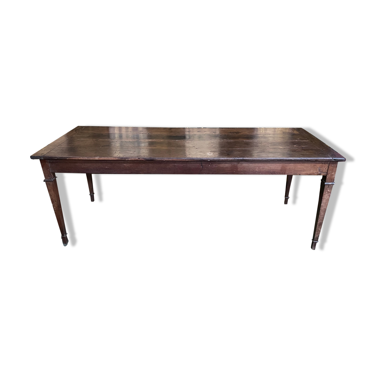 Farmhouse table in solid oak period 19th century restored