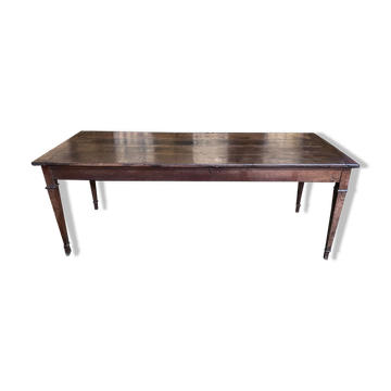 Farmhouse table in solid oak period 19th century restored