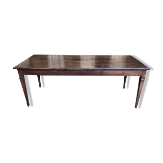 Farmhouse table in solid oak period 19th century restored