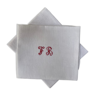 Set of 2 napkins monogram FB